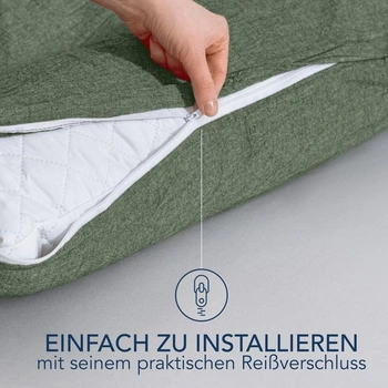 Povlak na polštář Dreamzie 40x80 cm, sada 2 kusů - 100% praná bavlna, zelený, certifikovaný