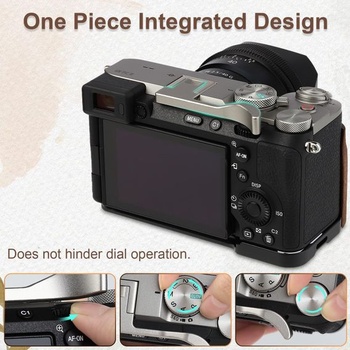 Rukoväť Haoge s opierkou palca hore pre Sony A7CII a7CR, strieborná, THB-S7CR-S