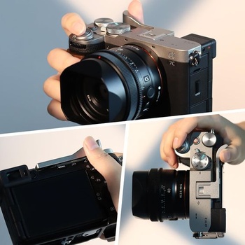 Rukoväť Haoge s opierkou palca hore pre Sony A7CII a7CR, strieborná, THB-S7CR-S