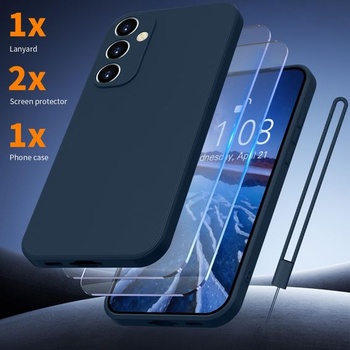 Pouzdro na telefon pro Samsung Galaxy A15 s [2 ochrannými fóliemi na displej] [1 šňůrkou na krk],
