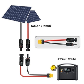 Nabíjecí kabel pro solární panely 0,6 m/3 m, adaptér ze solární zástrčky na zástrčku XT60, pro EF