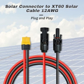 Nabíjecí kabel pro solární panely 0,6 m/3 m, adaptér ze solární zástrčky na zástrčku XT60, pro EF