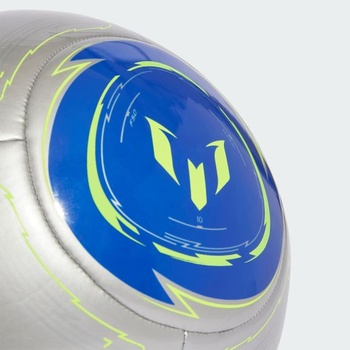 Adidas Unisex Messi Club Ball 5 Strieborná metalíza / Lucid Blue / Solar Yellow