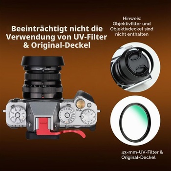 Kulatá kovová sluneční clona Haoge LH-FJ35 s bajonetem pro objektivy Fujifilm Fujinon XF 35mm f/2 R