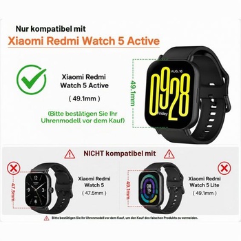 Ochranné fólie Simpeak kompatibilné s Xiaomi Redmi Watch 5 Active, balenie 5 kusov, HD ochranné fólie