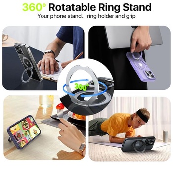 Púzdro QTlier pre iPhone 16 Pro Max, otočné púzdro s 360° stojanom kompatibilné s MagSafe,