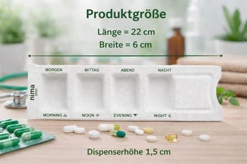 Balení 10 udržitelných dávkovačů léků z bagasy – dávkovač léků, dávkovač léků, krabička na léky na