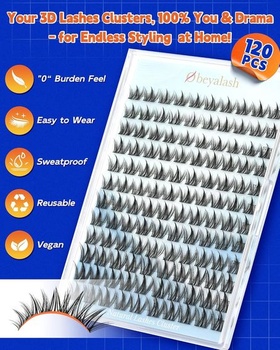 Riasy Obeyalash Manga, riasy v tvare C, 120 ks, 10 mm, 11 mm, 12 mm, 13 mm, zmiešané špicaté riasy,