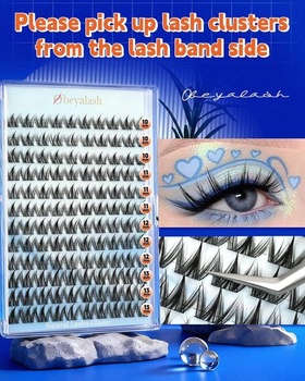 Riasy Obeyalash Manga, riasy v tvare C, 120 ks, 10 mm, 11 mm, 12 mm, 13 mm, zmiešané špicaté riasy,
