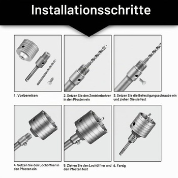 Jádrový vrták SALI 40 mm SDS Plus, závit M22, stopka SDS Plus 110 mm, sada vrtáků do zdiva s