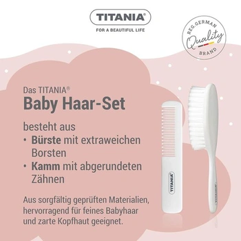 Sada pro miminka TITANIA (2 ks) • Dětský hřeben a kartáč • Sada pro péči o dětské vlasy • Sada pro