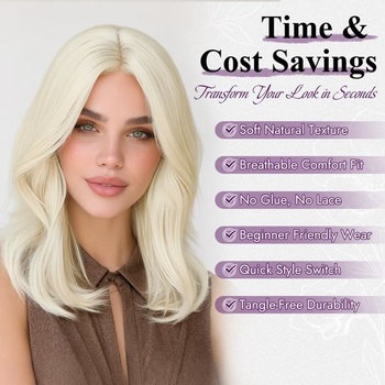 Parochňa BARSDAR 40cm syntetická rovná platinovo blond s ofinou