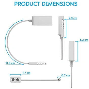 Adaptérový kábel N NEWTOP AD10, rozbočovač jack 3,5 mm, dvojitý rozbočovač, dvojitý konektor,