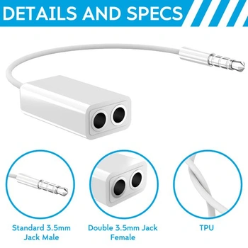 Adaptérový kábel N NEWTOP AD10, rozbočovač jack 3,5 mm, dvojitý rozbočovač, dvojitý konektor,