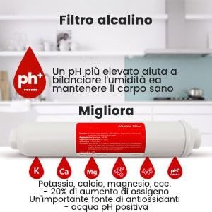 25cm alkalický filtr, pH+, s mineralizovanými kuličkami a kalcitem, pro filtraci vody a systémy