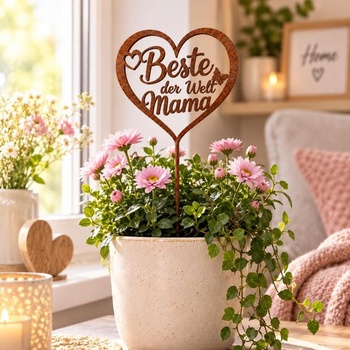 Darček pre mamičku - Rustikálne kovové kvetinové kolíky 31 cm, darček pre mamičku