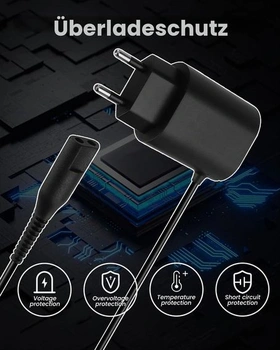 Univerzální nabíječka 12V 0,4A pro elektrické holicí strojky Braun řady 9, 8, 7, 6, 5, 3, 1