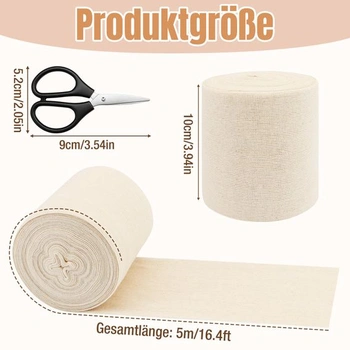 Elastický tubulárny obväz 10,5 cm x 5 m, tubulárny obväz vo farbe kože vrátane nožníc, kompresný obväz