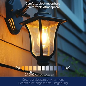 Vonkajšie žiarovky FLSNT so senzorom svetla od súmraku do úsvitu, nahrádzajú 60W, 7W ST64 E27 LED