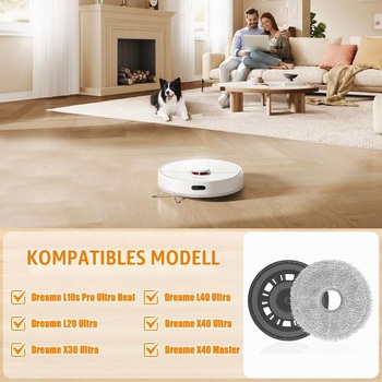 4 mopové handričky s 2 náhradnými držiakmi - Príslušenstvo pre Dreame L20 Ultra/L10s Ultra Gen2/L10s