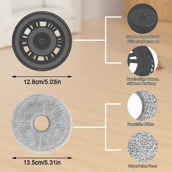 4 mopové handričky s 2 náhradnými držiakmi - Príslušenstvo pre Dreame L20 Ultra/L10s Ultra Gen2/L10s