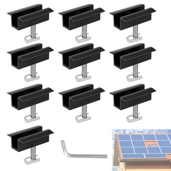 EXLECO 10 x Stredové svorky pre balkónové elektrárne 30-42 mm Svorky pre solárne moduly 10