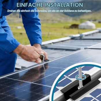 EXLECO 10 x Stredové svorky pre balkónové elektrárne 30-42 mm Svorky pre solárne moduly 10