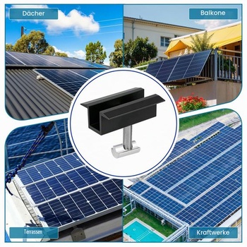 EXLECO 10 x Stredové svorky pre balkónové elektrárne 30-42 mm Svorky pre solárne moduly 10