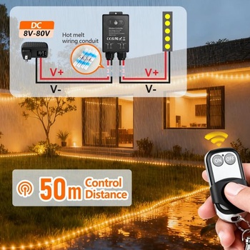 Vodeodolný diaľkový ovládač DC12V/24V/48V/72V bezdrôtový spínač, reléový diaľkový spínač 30A s