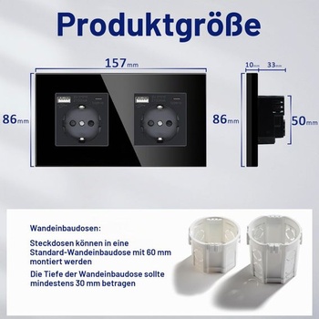 Zásuvka BSEED, štandard Schuko s 2,1A USB-C