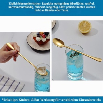 Berglander 12dielna sada lyžičiek na Golden Latte Macchiato, 19,8 cm, titánovo pozlátená nerezová