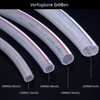 PVC hadice s textilní výztuhou 25 mm - Hadice na stlačený vzduch 1 palec Průhledná flexibilní