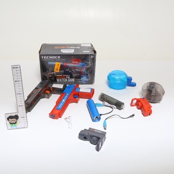 Elektrické vodné pištole Tecnock, sada 2 kusov pre deti a dospelých, automatické vodné pištole s LED