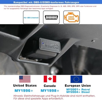 Veepeak OBDCheck BLE Bluetooth OBD II diagnostický nástroj pre čítačku kódov do auta kompatibilný s