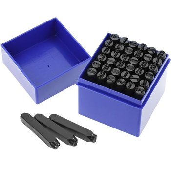 Sada 36 číslic a písmenných pečiatok QWORK®, 8mm oceľové pečiatky A-Z, 0-9, písmenné pečiatky, na kov,