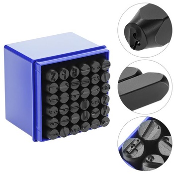 Sada 36 číslic a písmenných pečiatok QWORK®, 8mm oceľové pečiatky A-Z, 0-9, písmenné pečiatky, na kov,