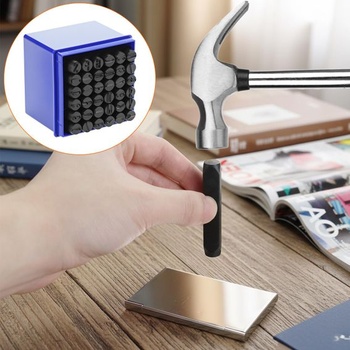 Sada 36 číslic a písmenných pečiatok QWORK®, 8mm oceľové pečiatky A-Z, 0-9, písmenné pečiatky, na kov,
