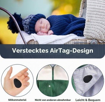 Držák Airtag pro děti, miminka, batolata, skrytý, proti emisím, pouzdro na Airtag se zavíracími