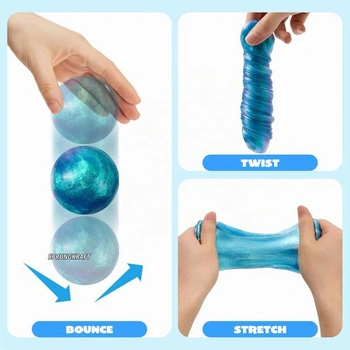 JOYIN Peacock Blue Perleťově měnící se modelovací hlína, pružinový sliz pro děti, senzorické hračky