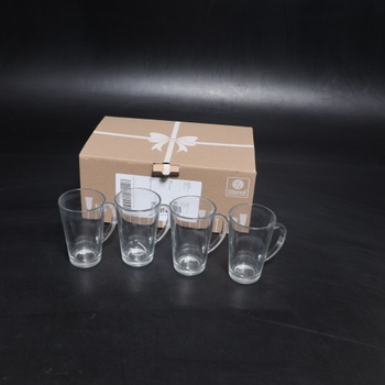 Glasmark KROSNO 1992 Sada sklenic na kávu, čaj, sklenice s uchem, 6 kusů, 300 ml, káva, čaj, latte,