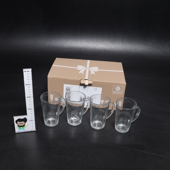Glasmark KROSNO 1992 Sada sklenic na kávu, čaj, sklenice s uchem, 6 kusů, 300 ml, káva, čaj, latte,