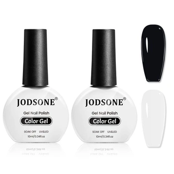 JODSONE sada 2 laků na nehty, 10 ml, černobílý gelový lak…