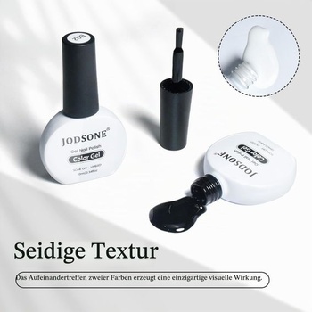 JODSONE sada 2 laků na nehty, 10 ml, černobílý gelový lak na nehty, soak-off LED UV gelová