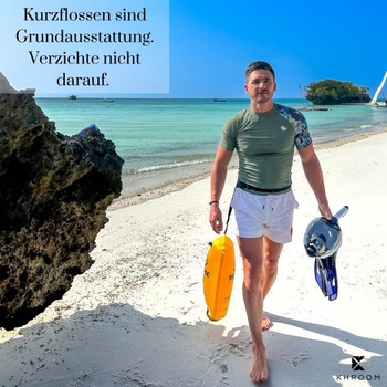 Nastaviteľné plutvy na šnorchlovanie Khroom pre dospelých | Krátke plutvy čierne S/M (37-41)