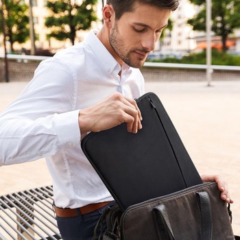 Taška na notebook 17-17,3 palca, Prenosná taška na notebook s vreckom na zips na príslušenstvo,