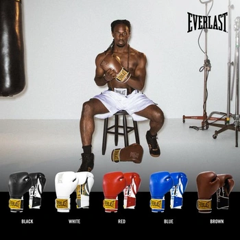 Boxerské rukavice Everlast 1910 Classic Leather, na boxovacie vrece a Focus Mitt, zapínanie na suchý