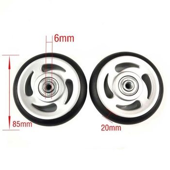 Dvojice koleček na zavazadla o průměru 85 mm, náhradní kolečka pro kufry, 85 mm x 22 mm x 6 mm