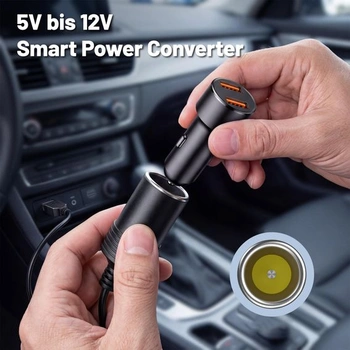 Adaptérový kábel USB A na 12V do zapaľovača cigariet, menič 5V na 12V, 30 cm