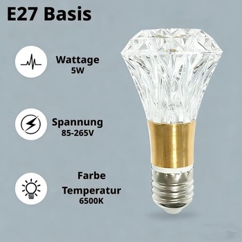 2 kusy E27 LED žiaroviek 5W 6500K studená biela, LED žiarovka 85-265V (B009) E27-b009-studená biela