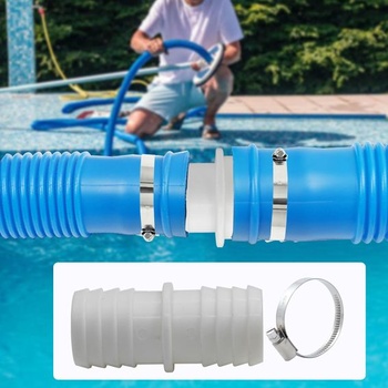 5 spojok pre bazénové hadice Ø 32 až 32 mm s 10 hadicovými sponami, univerzálne spojky pre hadice